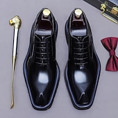 abordables Chaussures de Costume Classiques-Chaussures derby classiques pour hommes, 100 % cuir de première qualité, finition polie, confortables et élégantes, idéales pour les affaires, les mariages et les occasions formelles.
