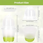 お買い得  植物ケアアクセサリー-蓋付きスタータートレイと植物ラベル付きの4インチ苗カップ10個、透明な苗ポット、補強されたベース付きの再利用可能なプラスチック植木鉢、移植が簡単 &amp;種まき