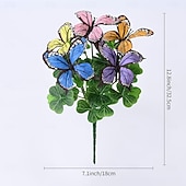 levne Umělé květiny-6 svazků motýlích květin s různými barvami, venkovní simulace plastových dekorativních květin, limitovaná edice motýlích kyticí pro domov, hotel, kancelář, svatbu, večírek, zahradu, verandu, chatu,