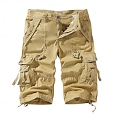 voordelige Klassiek-Voor heren Cargoshorts Korte broek Wandelshorts Zak Effen Comfort Draagbaar Kuitlengte Werk Casual Dagelijks Modieus Streetwear Leger groen Zwart