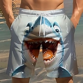  Per uomo Cartoni animati Coccodrillo Squalo Costumi da bagno Pantaloncini da mare Pantaloncini da Surf Misura del girovita medio Divertente Vacanza al Mare Tasche Laterali fodera in rete Coulisse