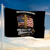  2pcs 250 Anniversary USA Flag Double Sided Outdoor Patriotic Garden Flag with Statue of Liberty, 4th of July Decorations for US 250th Celebration, USA 250 Merchandise, Commemorative 1776-2026