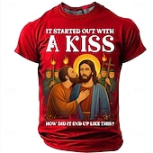 Heren Bijbel Het Begon Met Een Kus Judas Kust Jezus Religieuze Parodie Grafisch T-shirt Hoe Is Het Zo Eindegekomen Grappige Christelijke Meme Casual Geschenk Designer Kleding Apparel