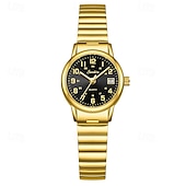 abordables Montres à quartz-Montre femme facile à lire, à quartz, avec bracelet extensible en acier inoxydable, cadran bleu turquoise avec affichage de la date, étanche, élégante et décontractée, idéale comme cadeau pour femme