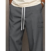 ieftine pantaloni casual-Bărbați Pantaloni Pantaloni casual Cordon Buzunar Simplu Confort Respirabil Lungime totală Casual Zilnic Casă Vacanță Modă Cămilă Gri Inelastic