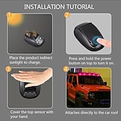 economico Luci decorative-Luce stroboscopica RGB solare per tetto auto con telecomando, luci interne impermeabili per auto, 8 colori, luci stroboscopiche a LED wireless per camion, moto, veicoli, guida notturna