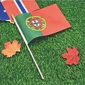 cheap World Soccer Match 2026-25Pack Small Portugal Flag Handheld Mini Portuguese Flags on Stick 5x8 Inch for Soccer World Summer Cup Match, Sports Events, Party Decorations, Fans Cheering