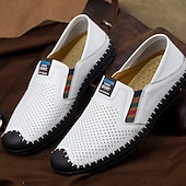 economico Scarpe Casual Slip-On-Per uomo Vintage Casual Quotidiano All'aperto Pelle PU Confortevole Traspirante Slip-on Bianco Blu Marrone Estate Primavera Autunno