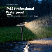 abordables Éclairages pour allées-Lot de 4 projecteurs solaires d'extérieur, étanches IP65, 7 LED, détecteur crépusculaire, projecteurs décoratifs pour jardin, terrasse, cour, pelouse, allée, éclairage paysager