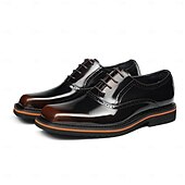 abordables Chaussures de Costume Classiques-Chaussures habillées Oxford pour homme, en cuir noir et marron, à lacets, bout rapporté, idéales pour les mariages, le bureau, les réunions, les banquets, les cérémonies du marié, l'église et les soirées élégantes.