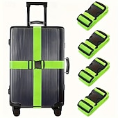 preiswerte Gepäck- und Reiseaufbewahrung-4PCS Luggage Straps, 200CM Adjustable Travel Bag Belts with Buckle, Secure Suitcases, Quick Luggage Identification, Multiple Colors, Travel Essential, Gift Idea