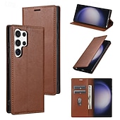 cheap 2026 Samsung Galaxy S26 Series-Phone Case For Samsung Galaxy S26 S26 Plus S26 Ultra Wallet Case Flip Cover Magnetic Full Body Protective Kickstand Retro PU Leather