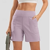 economico Pantaloncini Bermuda-Per donna Bermuda Chinos Shorts Vacanza Streetwear Casual Corto Vita media Tinta unica Tasca Fascia Elastica Comodo Traspirante Elasticizzato Quotidiano All'aperto Palestra Verde acqua Nero Rosa