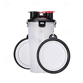 economico Ciotole e Bottiglie da Viaggio-Set composto da 1 tazza per acqua/cibo + 2 ciotole pieghevoli. Borraccia da viaggio per cani con ciotola pieghevole, contenitore per cibo per animali domestici 2 in 1 con ciotola pieghevole. Ciotola