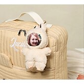 お買い得  パーソナライズされたテキスタイル-カスタム面白い顔のぬいぐるみキーホルダー、パーソナライズされた写真イースターバニーキーホルダーギフト写真人形ウサギの耳、ソフトバッグチャーム、バックパックアクセサリー、子供、ガールフレンド、花嫁介添人へのギフト