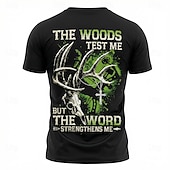  Herren Kreuz Christlich Jagd T Shirt Kurzarm T-Shirt 3D-Druck Rundhalsausschnitt Hemd Sport Religiös Lässig Straße Sport im Freien Schwarz 1 Braun Schwarz 2 Sommer Frühling Bekleidung S M L XL XXL