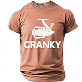 cheap Hobby Tees-Men's Cranky Fishing Reel Spinning Reel Funny Humorous Pun Fisherman Gift T Shirt Graphic Regular Fit Outdoor Fishing Trip Designer Clothing Apparel S M L XL XXL XXXL