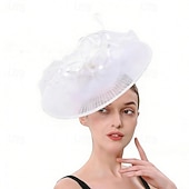 abordables Fascinadores-Fascinators Tejido Boda Cumpleaños Vintage Estilo lindo Retro Con Cintas Flor Celada Sombreros