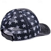 economico 250° Anniversario degli Stati Uniti-Cappellino da baseball patriottico in cotone lavato con stella della bandiera americana ricamata, cappellino da camionista vintage effetto invecchiato con rete per uomo e donna, 4 luglio, giorno