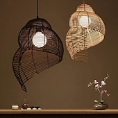 economico Modello a lanterna-25 cm Design di Lanterna a Sospensione Lampada a sospensione Rattan Finiture Verniciate Moderno 110-120V 220-240V