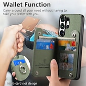 billiga 2026 Samsung Galaxy S26 Serien-telefon fodral Till Samsung Galaxy S26 S26 Plus S26 Ultra Skal med stativ Ringhållare Ringspänne Kontor / företag TPU PU läder