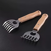 ieftine Grătare și gătit în aer liber-2 bucăți de tocat carne din oțel inoxidabil cu gheare de urs, instrument pentru grătar, mâner din lemn, divizor de carne, mixer alimentar, deschizător de sticle