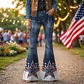  250e jubileum VS Retro vintage Jaren '70 Broeken Bell Bottom broek Hippie Schijf Hoge taille Kostuum Dames Maskerade 4 juli Feest Independence Day Volwassenen Broeken