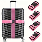 preiswerte Gepäck- und Reiseaufbewahrung-4PCS Luggage Straps, 200CM Adjustable Travel Bag Belts with Buckle, Secure Suitcases, Quick Luggage Identification, Multiple Colors, Travel Essential, Gift Idea
