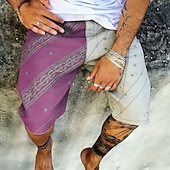 abordables Impresión Geométrica-Hombre Diseño Geométrico Pantalones cortos de sudor Pantalones cortos de playa Pantalones cortos de felpa Media cintura Retro Antiguo Diario Ropa de calle Festivos Correa Cintura elástica Impresión 3D