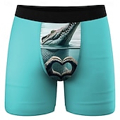 abordables Animaux &amp; Oiseaux-Homme Crocodile Forme de Coeur Hilarant Boxers extensibles Caleçons de Bain Shorts de bain boxeur Drôle Occasionnel Maison Vacances à la Plage Ceinture Élastique Évacuation de l'humidit