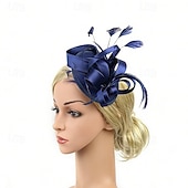voordelige Fascinators-fascinators Stof Bruiloft Verjaardag Elegant Vintage leuke Style Met Veer Linten Helm Hoofddeksels