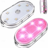 baratos Luzes decorativas-Conjunto de 1 conjunto de luzes LED internas sem fio para carro, luzes coloridas para interior de carro com 6 LEDs brilhantes, luz noturna LED interna portátil recarregável via USB para decoração de carro.