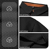 baratos Polo Clássico Masculino-Homens Textura Polo Malha Waffle Casual O negócio Clássico Manga Curta Moda Moderno Côr Sólida Botões Verão Primavera Normal Preto Branco Azul Marinha Verde Tropa Textura