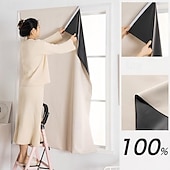 olcso Elsötétítő függöny-2 db 100%-os sötétítő függöny, öntapadós, lyukasztásmentes, hálószobai napellenző, szigetelés, ablakfüggöny, ajtó, erkély, napvédelem