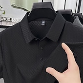preiswerte Klassisches Poloshirt für Herren-Herren Polo Business-Polo Lässig Geschäft Revers Kurzarm Mode Modern Einfach Knöpfe Rein Sommer Frühling Normale Passform Schwarz Weiß Purpur Grün Khaki Grau Polo