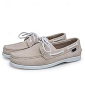 abordables chaussures de bateau-Mocassins à lacets en daim marron pour homme – chaussures habillées décontractées, idéales au quotidien, au bureau et pour un look élégant en extérieur.
