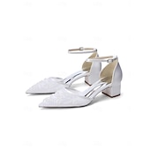 abordables Madre de la Novia/Novio-Zapatos de tacón de bloque azul marino para mujer con bordado de encaje y detalles de cuentas, elegantes zapatos para la madre de la novia para bodas en la ciudad, zapatos de tacón de punta para