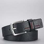 billige Belter til herrer-Herre Belte Automatisk spenne Chrome PU lær Gatemote Moderne Fritid Helfarge Svart Navyblå Daglig Virksomhet Formell Midjebelte
