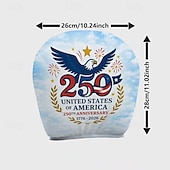 お買い得  250周年-2個のアメリカ国旗独立プリントの車のヘッドレストカバー、高弾性設計で詰め物のないシート保護、車のシートヘッドレストカバー、車用シートクッション、愛国的なテーマ、車の内装