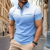  Per uomo Sfumatura Polo Manica Corta Magliette polo Camicie con Colletto Business Casual All'aperto Athleisure Abbigliamento quotidiano Stampa 3D Bottoni Primavera & Estate Blu Nero Viola