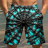  Homens Animal SPIDER Calção Justo de Natação Shorts de Natação Bermuda de Surf Cintura Média Góticas Casual / Diário férias na praia Bolsos laterais Forro de malha Cintura elástica com cordão Designer