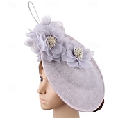 abordables Fascinadores-Fascinators Tejido Boda Cumpleaños Elegante Retro Con Flor Tul Celada Sombreros