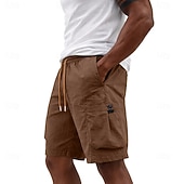 abordables Bermudas estilo casual-Hombre Activo Pantalón Corto Cargo Pantalón corto Pantalones cortos casuales Pantalón corto deportivo Bolsillo Cintura elástica Puro Plano Un Color Secado rápido Deportes Longitud de la rodilla
