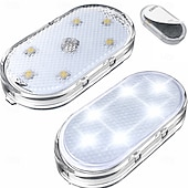 baratos Luzes decorativas-Conjunto de 1 conjunto de luzes LED internas sem fio para carro, luzes coloridas para interior de carro com 6 LEDs brilhantes, luz noturna LED interna portátil recarregável via USB para decoração de carro.