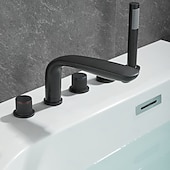 billige Badekraner-Badekarskran - Moderne Malte overflater Frittstående Messing Ventil Bath Shower Mixer Taps