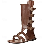 voordelige Schoenen-Retro vintage Middeleeuws Renaissance Sandalen Ridder Gladiator Ranger Kostuum Voor heren Keltisch Piraat Halloween Carnaval Ren Faire Retro themafeest Volwassenen Schoenen