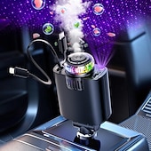 Недорогие Декоративные огни-Выдвижное автомобильное зарядное устройство USB-C с быстрой зарядкой 120 Вт, автомобильный адаптер для прикуривателя со звездами и ароматерапевтической подсветкой, незаменимые автомобильные зарядные устройства, подарки для путешественников, мужчин и женщи