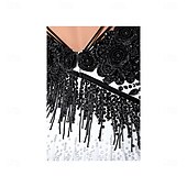 cheap Competition Dress-Latin Dance Dress Pleats Splicing Women's Party Training Performance Long Sleeve Spandex Nylon