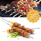 お買い得  バーベキューとアウトドア料理-ステンレス製バーベキュー串51点セット（筒状の収納ラック付き）、再利用可能なグリル串、平型キャンプ用バーベキューフォーク、アウトドア調理器具、ピクニック用調理器具、バーベキューアクセサリー