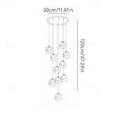 billige Krystallkroner-lange lysekroner for høyt tak, moderne krystallkuler pendellampe, globe regndråpelampe, hengende lysarmaturer til spiraltrapp, foaje, entrywa